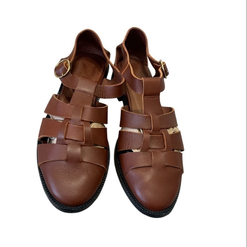 M.Moustache Ines Sandals in Brown Leather - Picture 3 of 10
